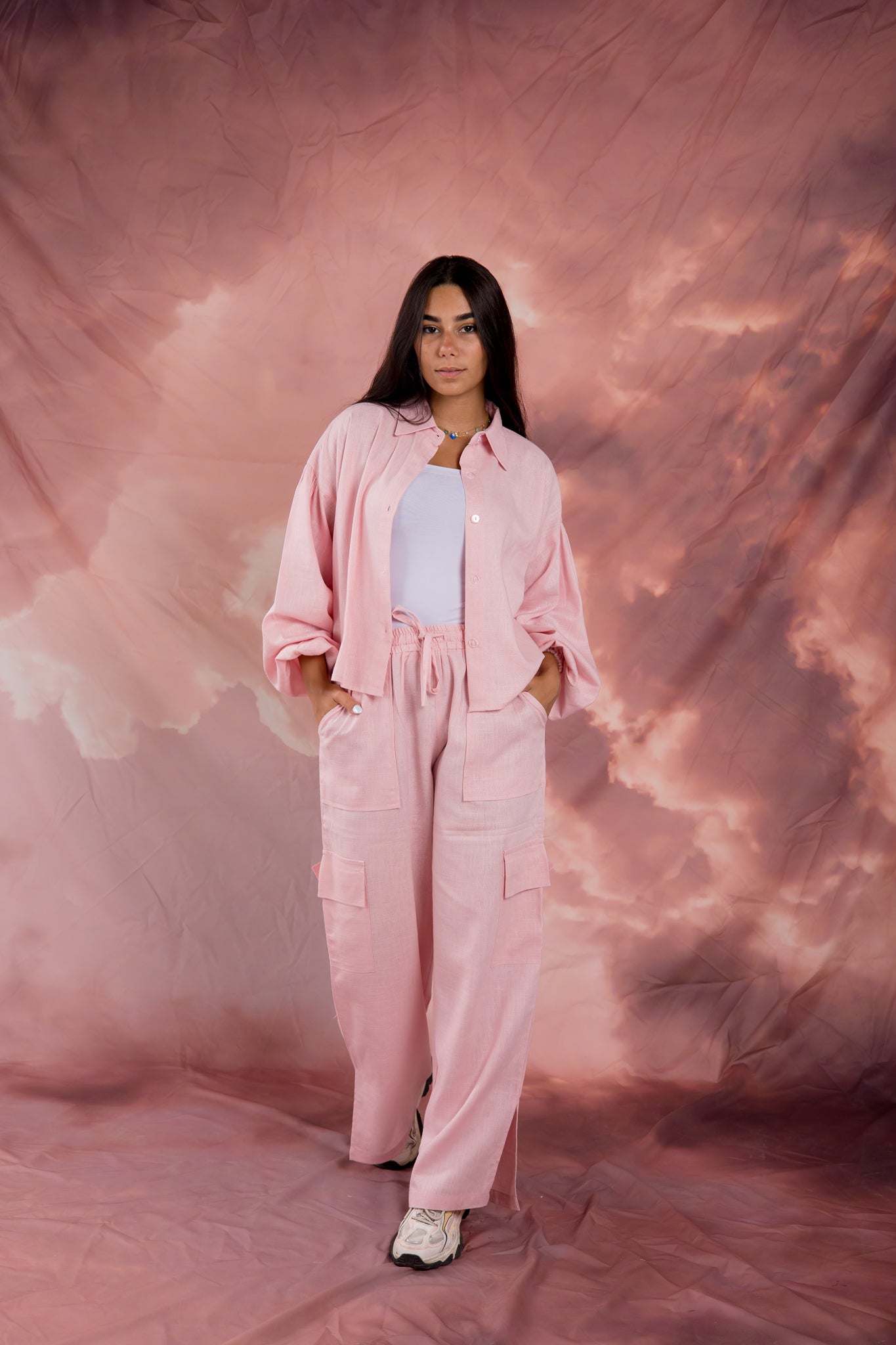 Cargo pants in pink