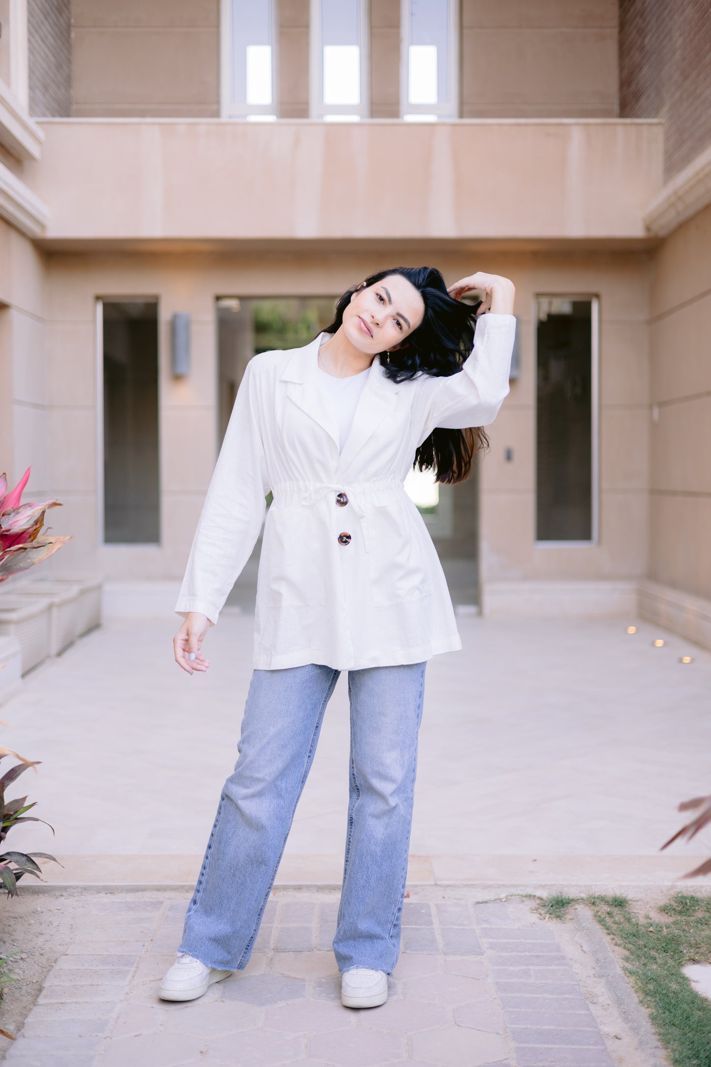 Linea blazer in off white