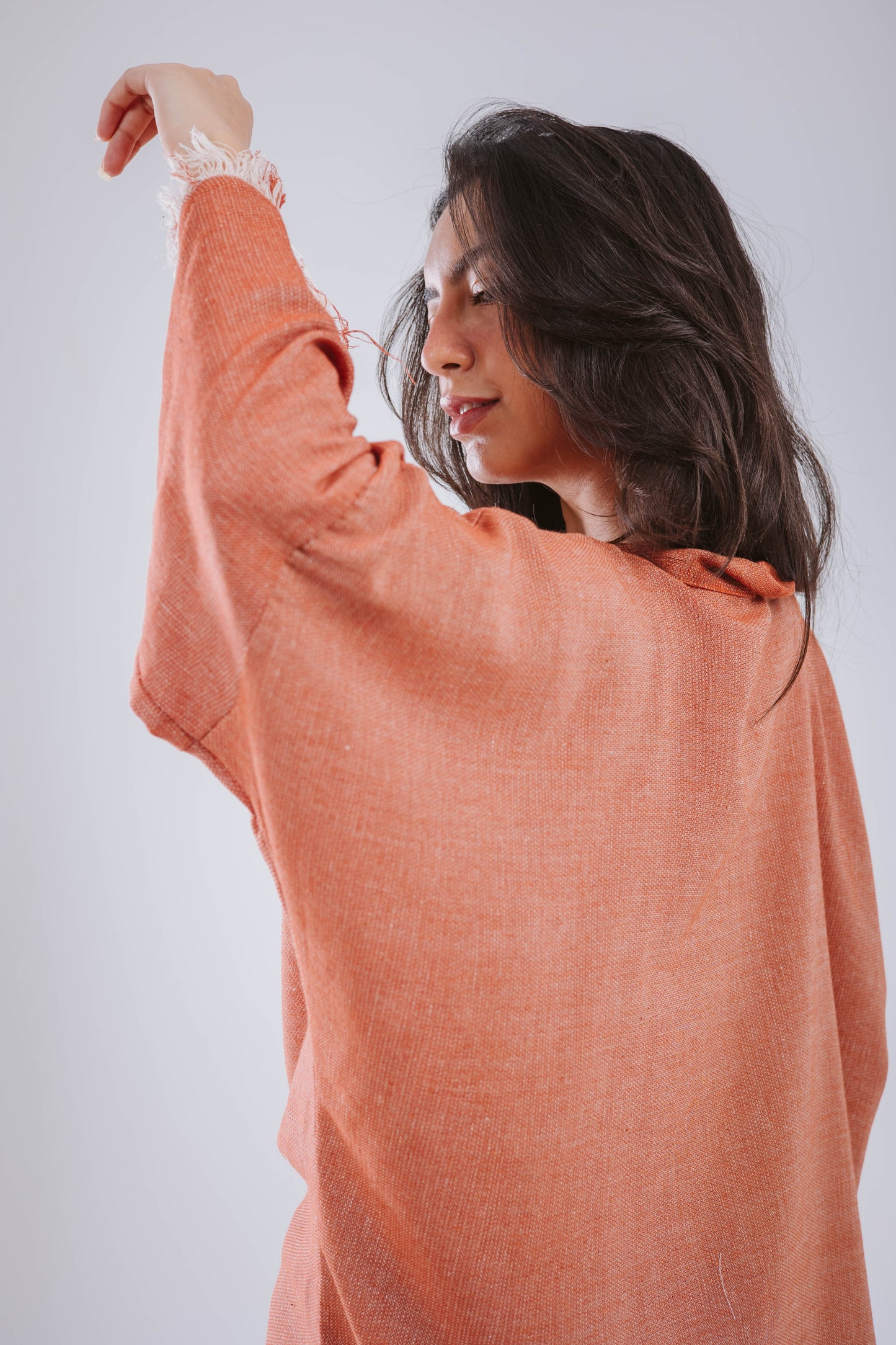 Fringes Cardigan in Coral