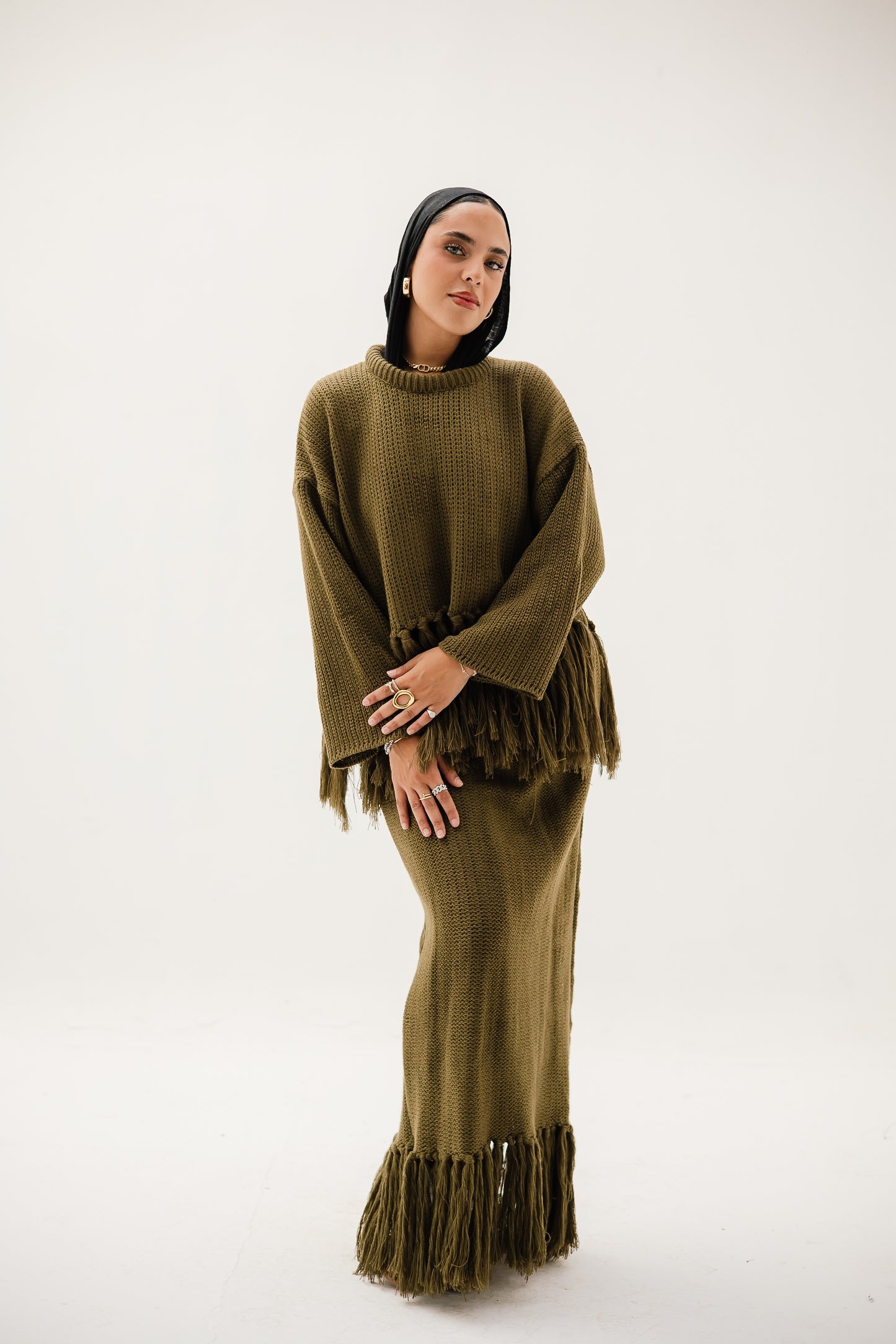 Tassel Flow set in Olive