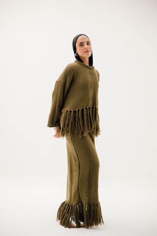 Tassel Flow set in Olive