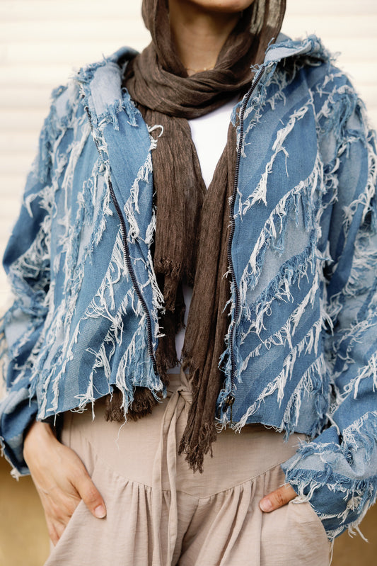 Shredded denim Jacket