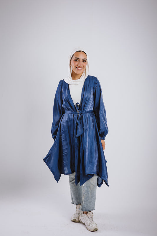 Mia silk kimono in blue