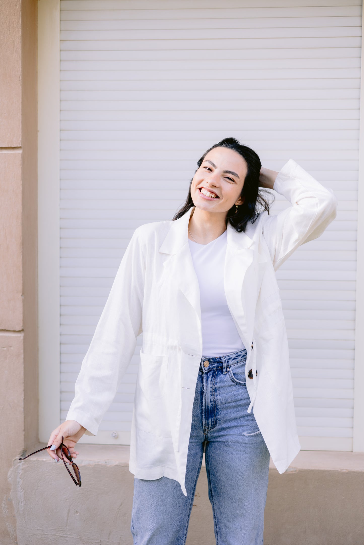 Linea blazer in off white
