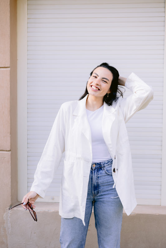 Linea blazer in off white