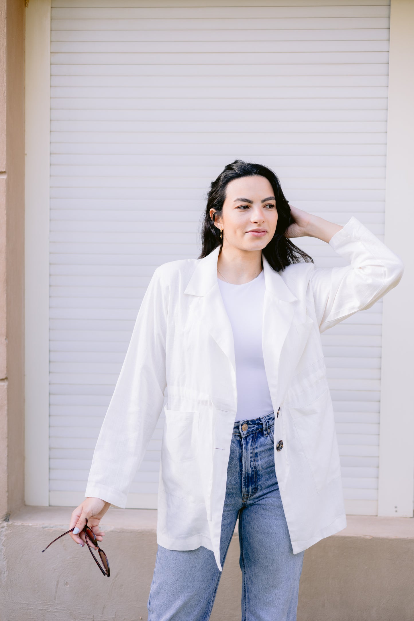 Linea blazer in off white