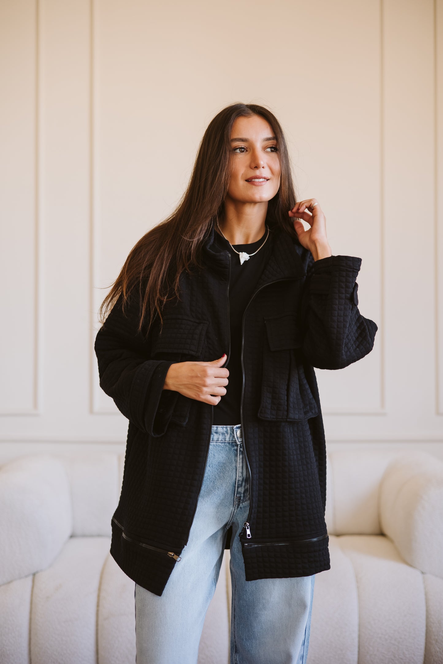 Bubble jacket in black