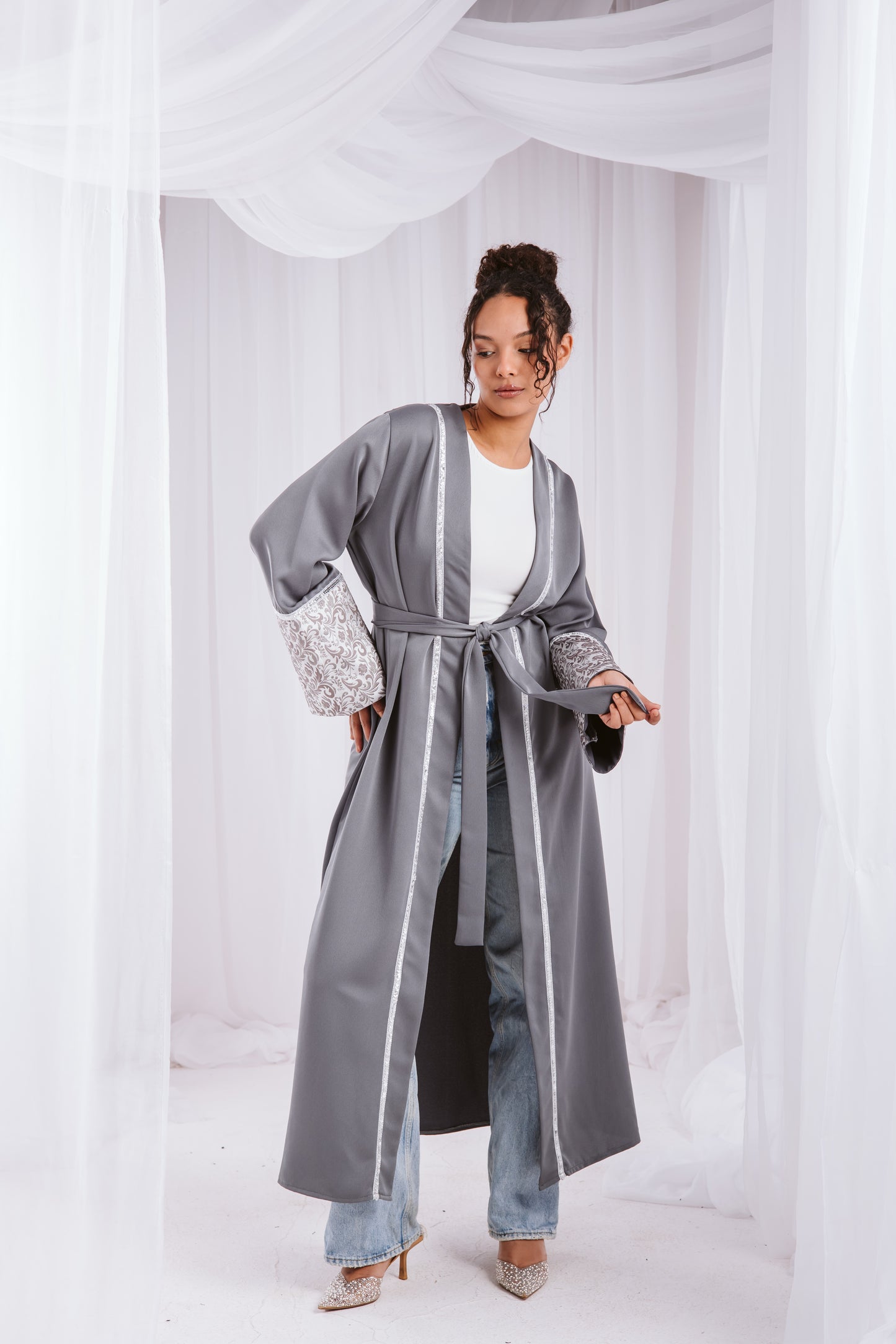 Zahra kaftan in grey