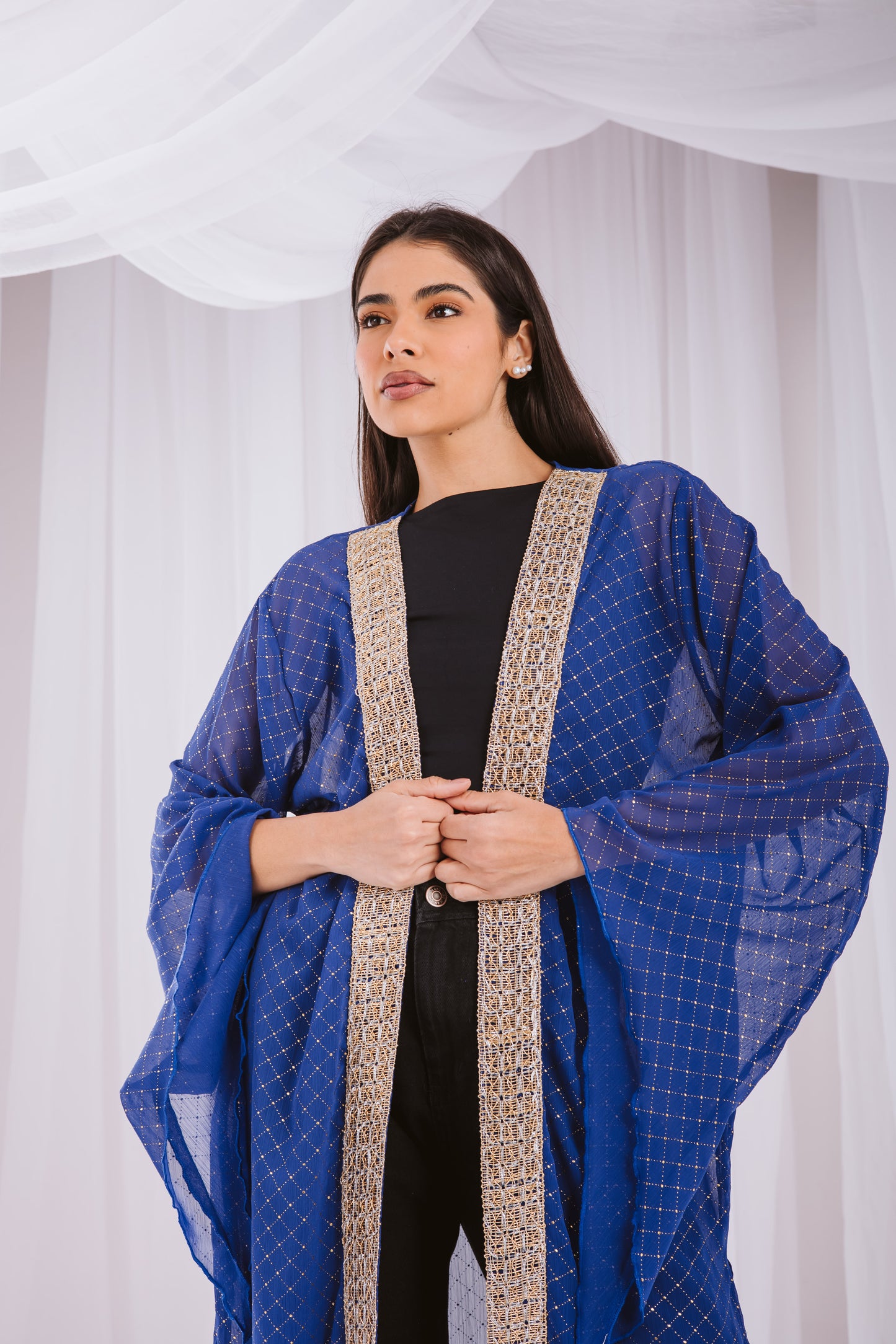Dotted kaftan in blue