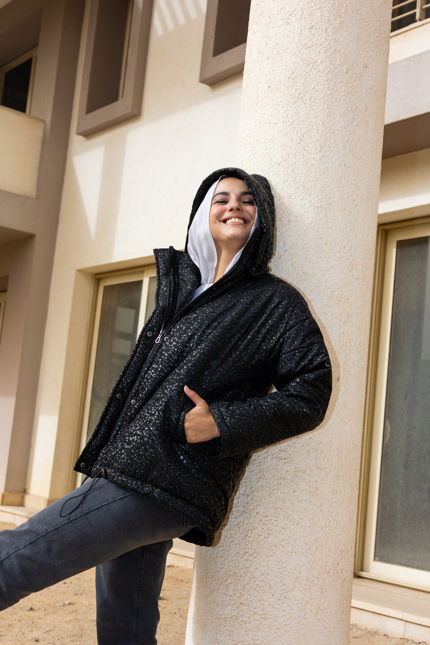 The dotted puffer in black
