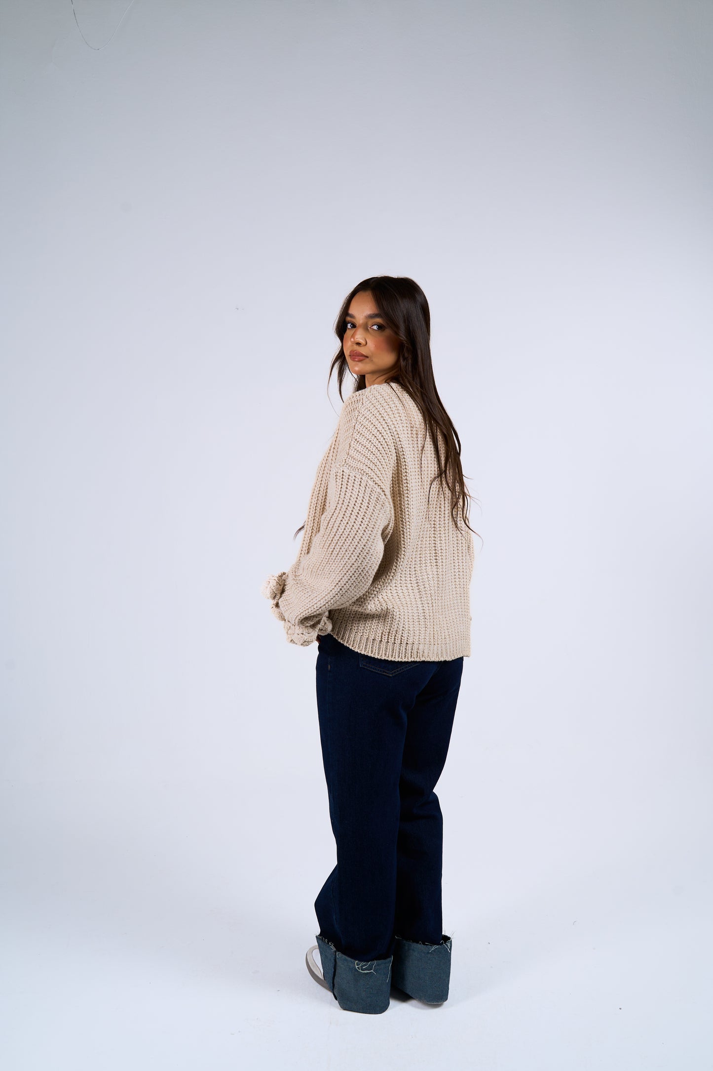 Floral Cardigan in Off white