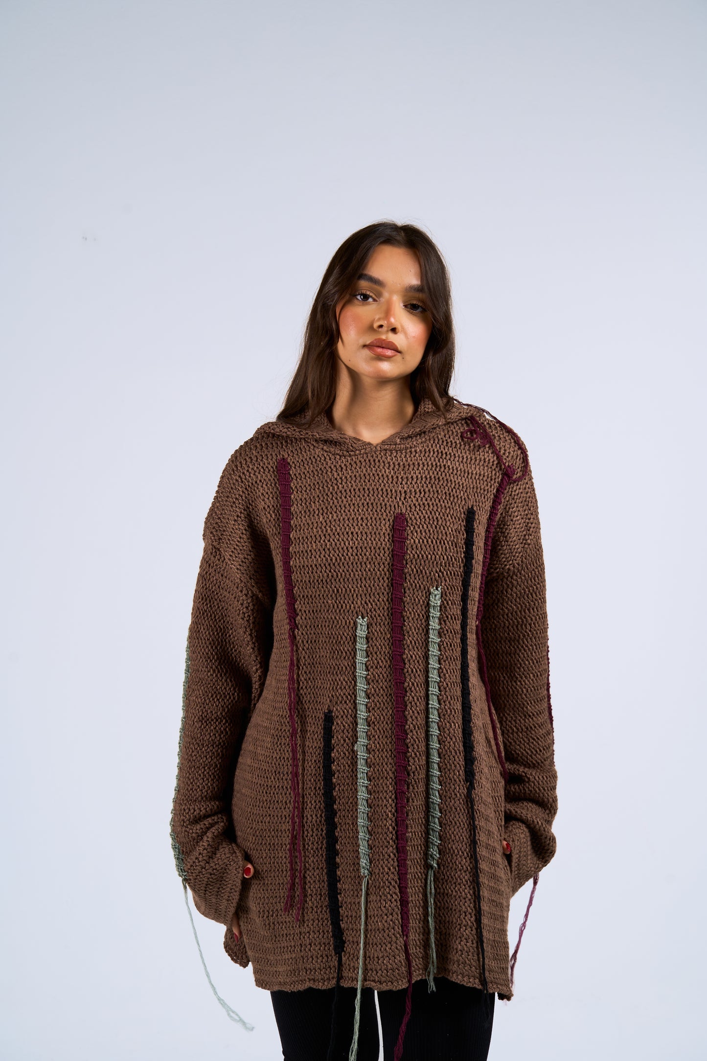 Stitches hoodie in brown