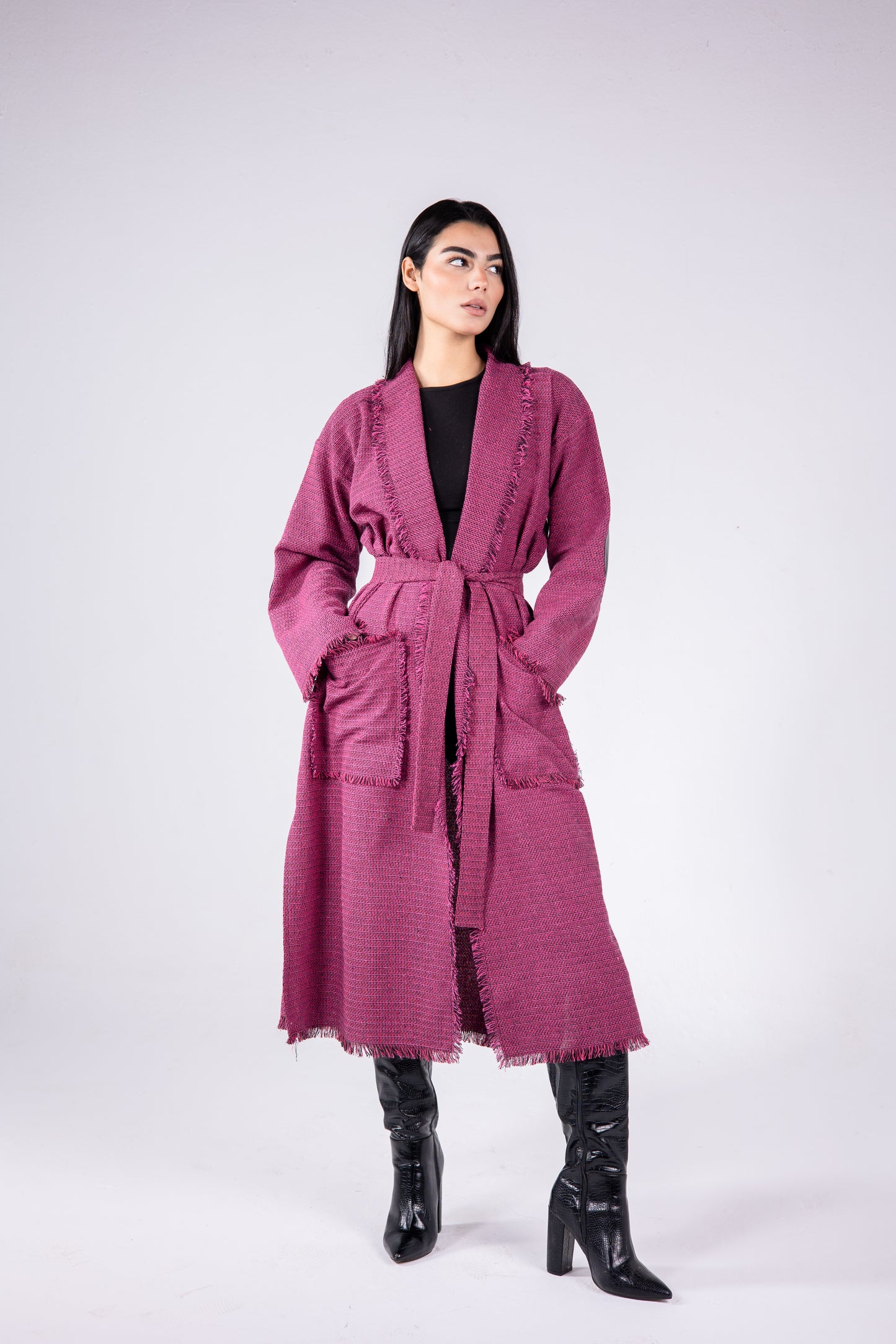 The eve manteau in burgundy