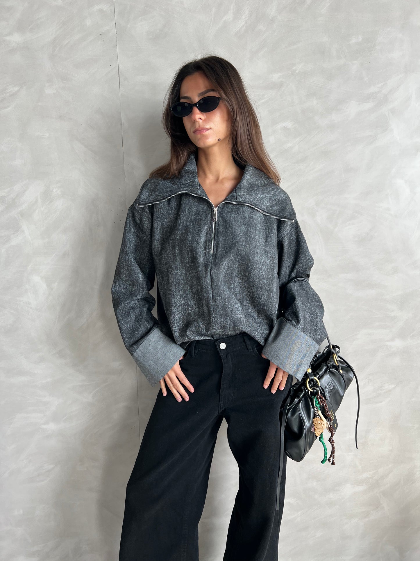 Cropped denim top
