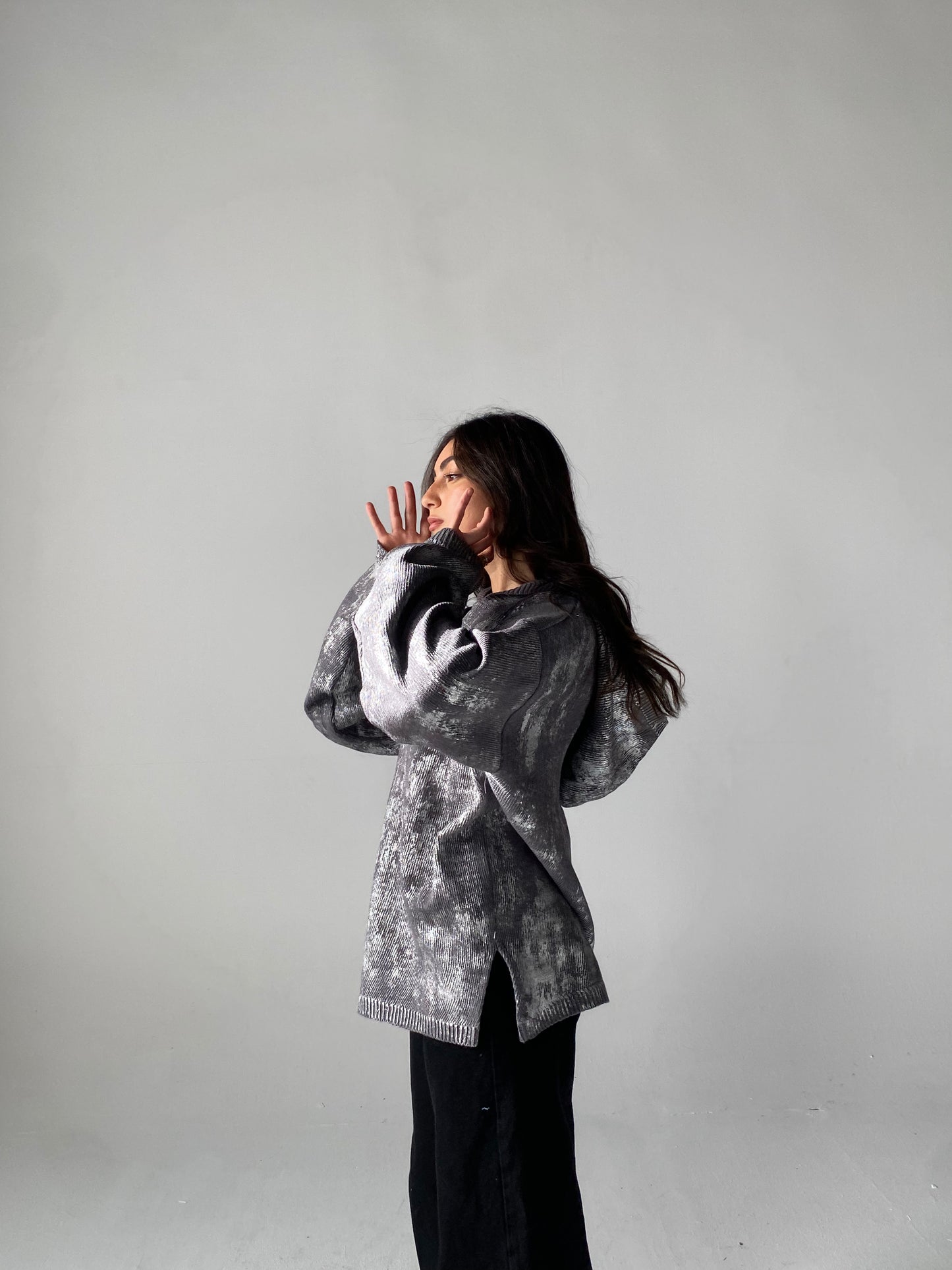 Metalic knit in grey