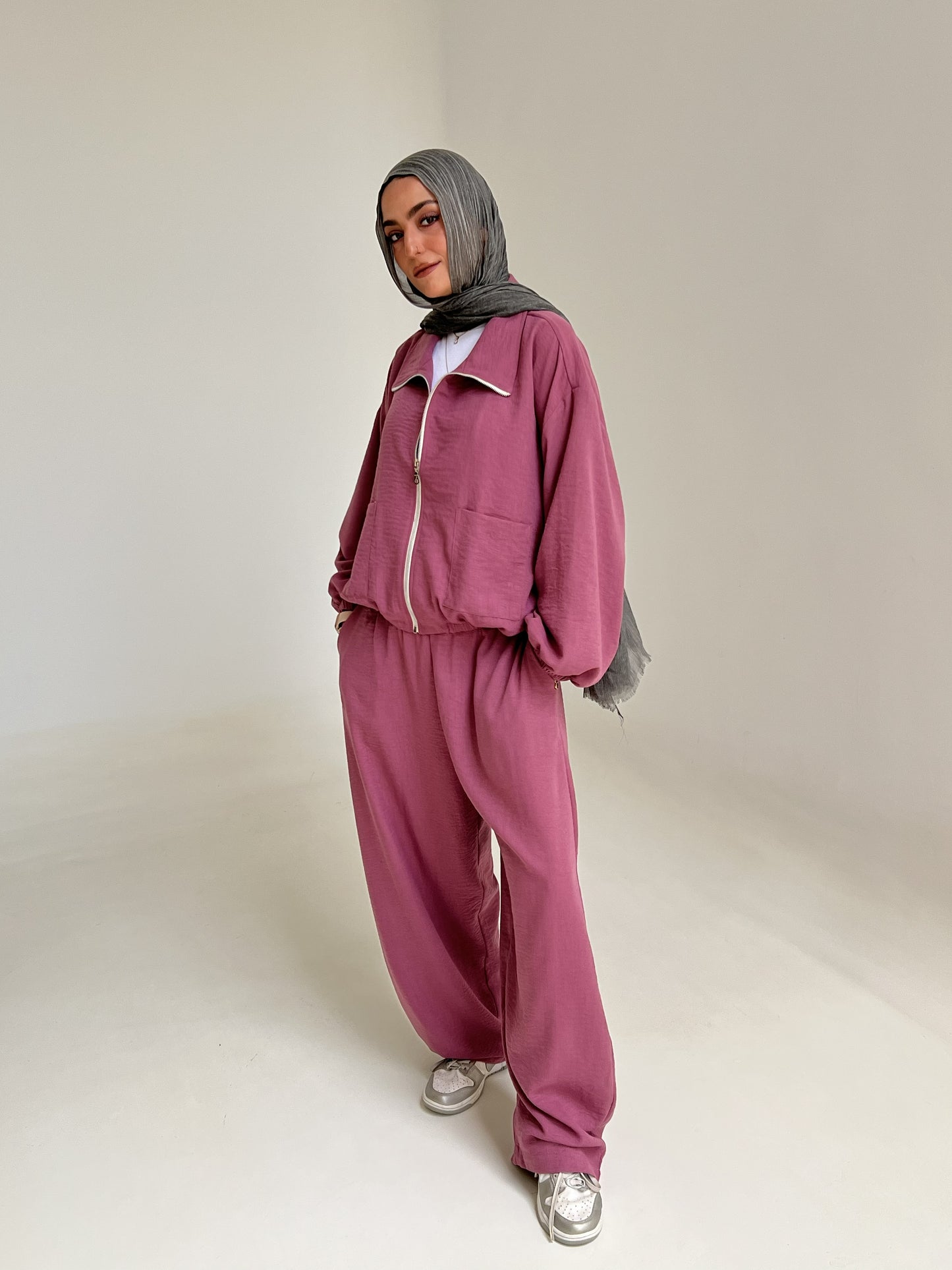 Zip up set in Mauve