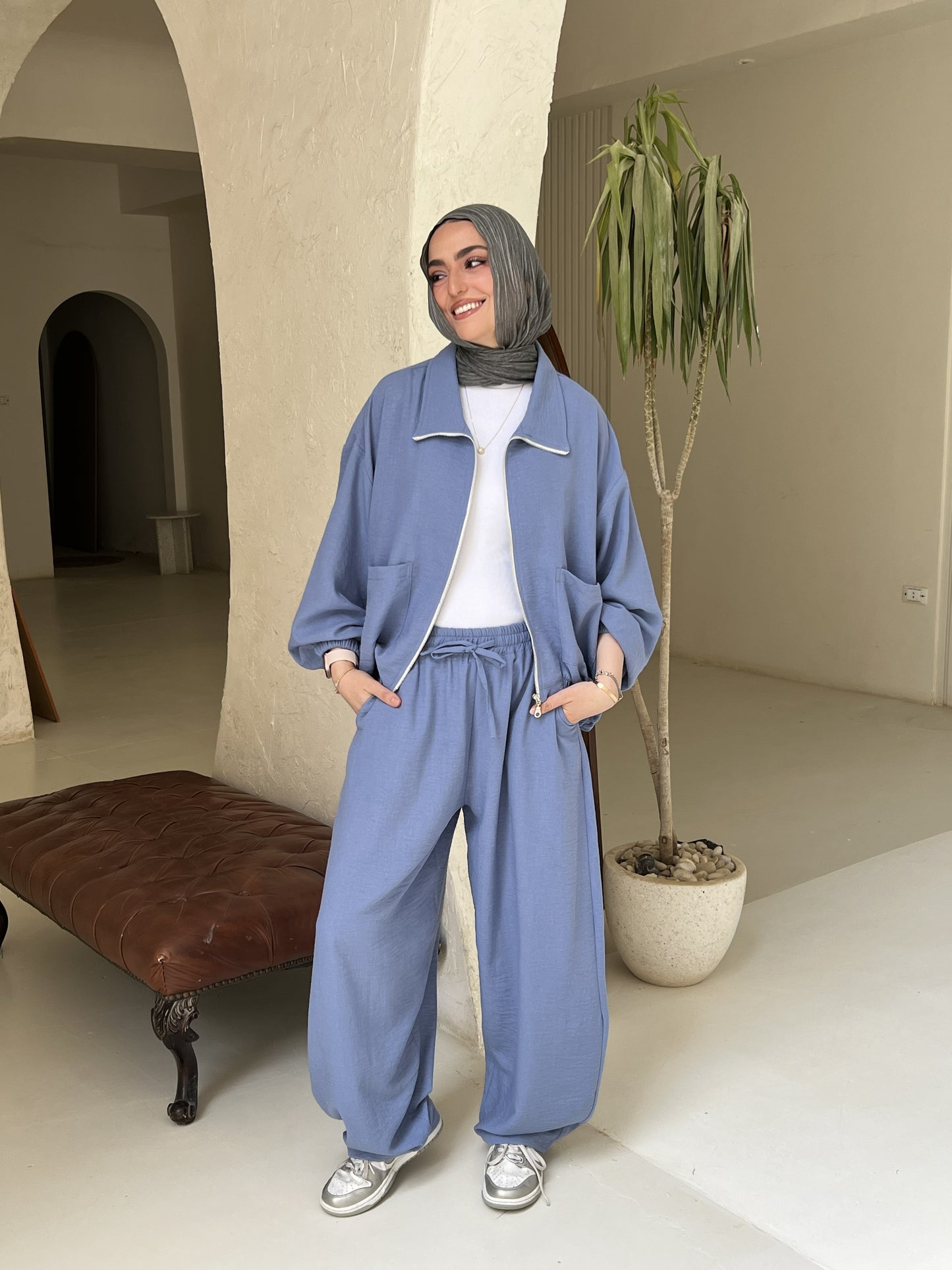 Zip up set in Blue