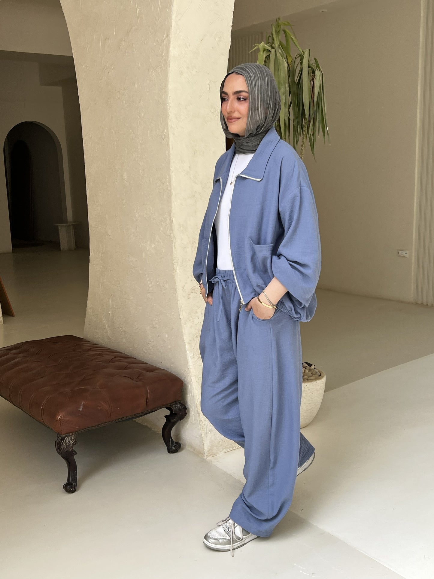 Zip up set in Blue