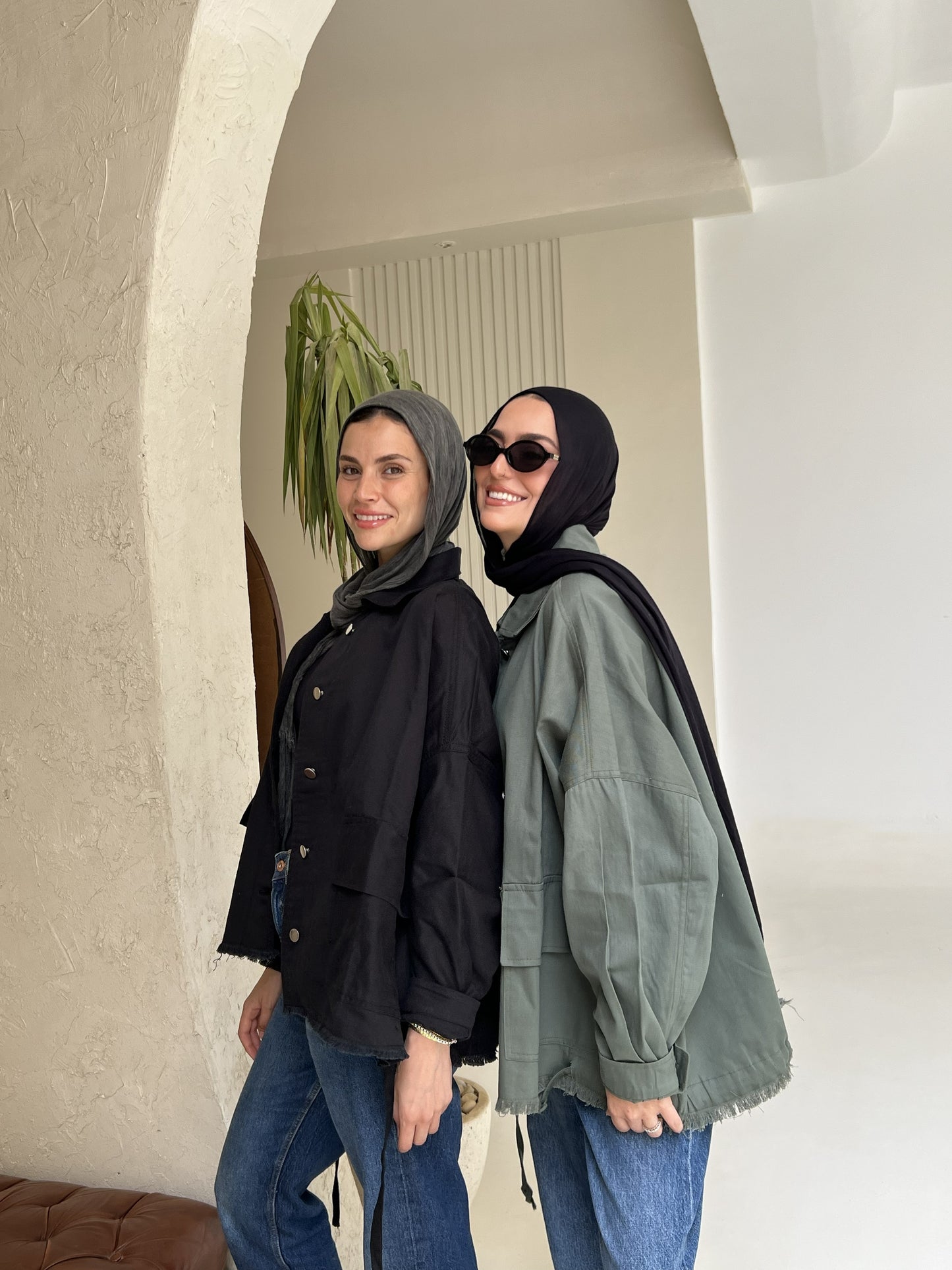 Gabardine jacket in Black