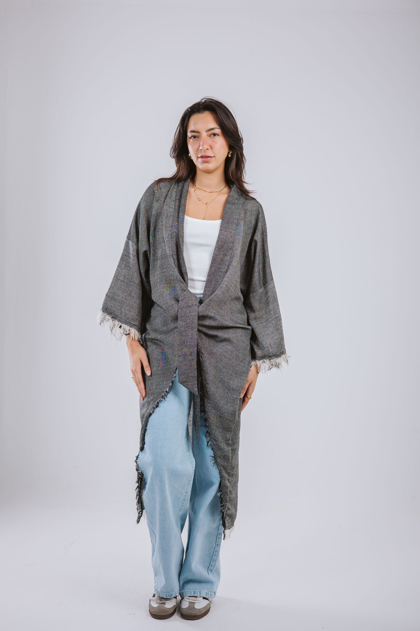 Fringes Cardigan in Grey