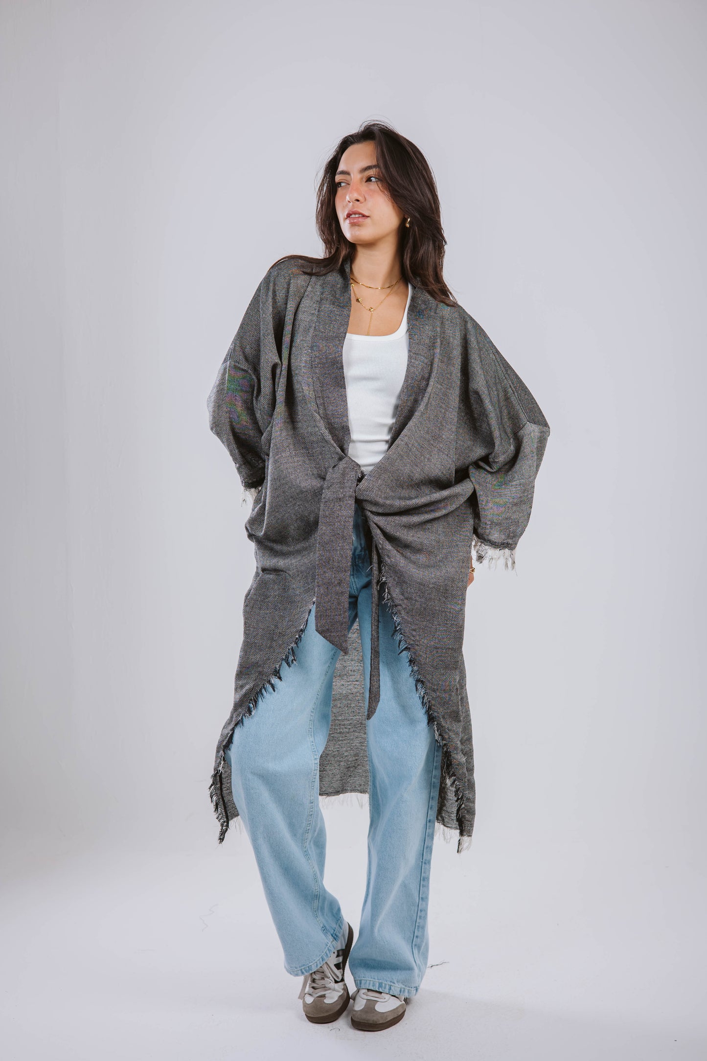 Fringes Cardigan in Grey