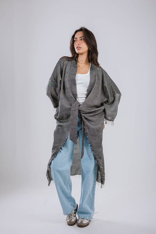 Fringes Cardigan in Grey