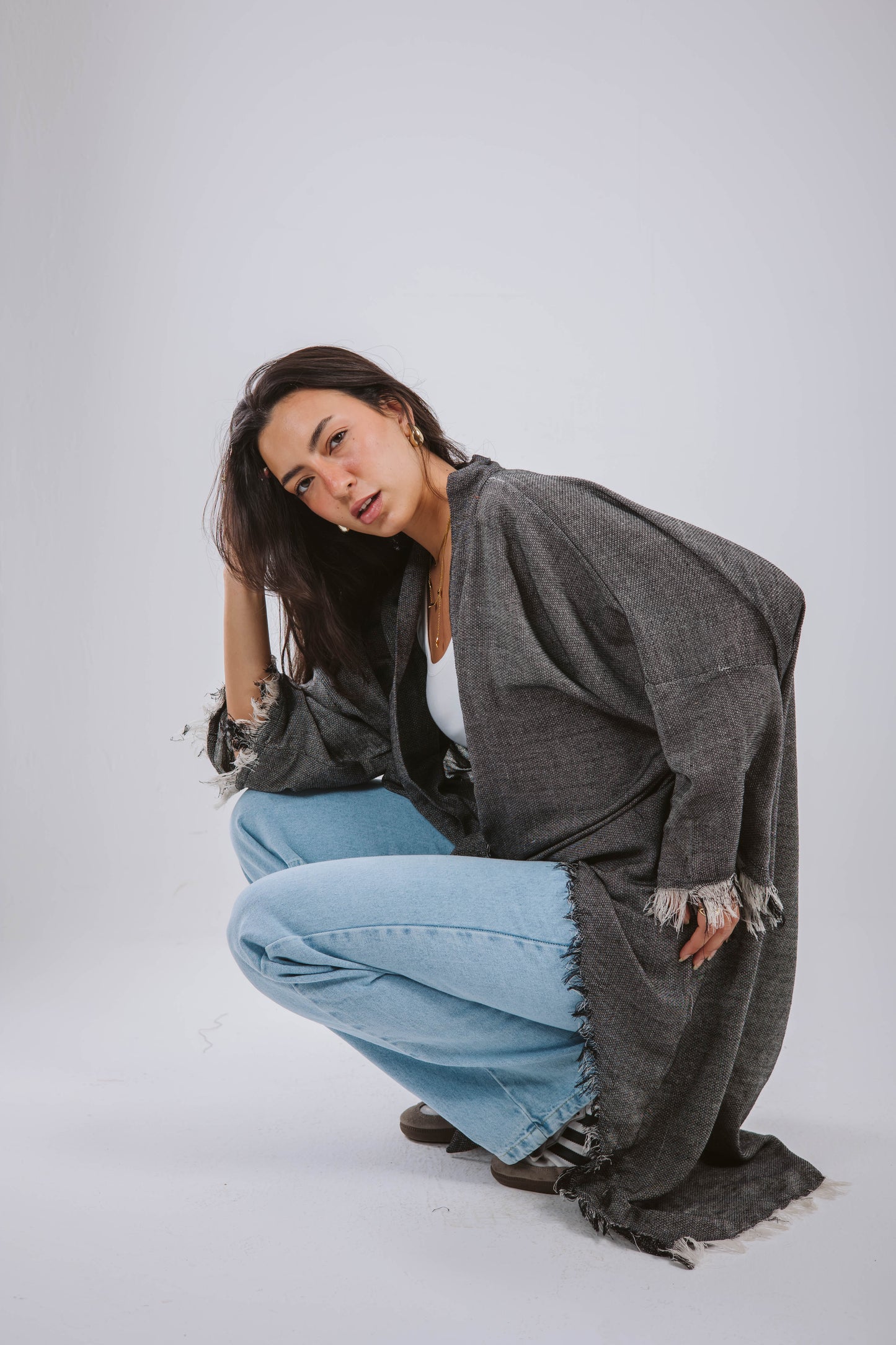 Fringes Cardigan in Grey