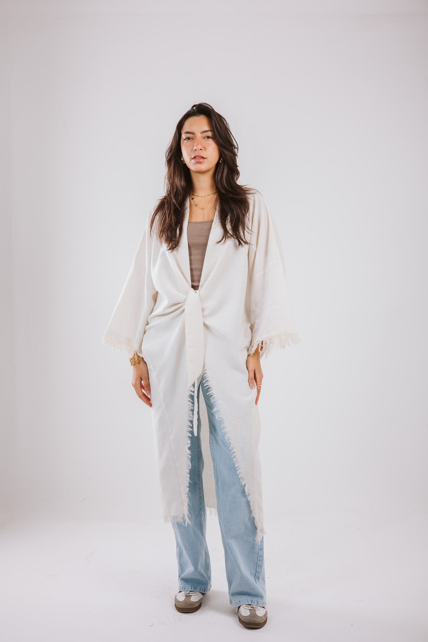 Fringes Cardigan in white