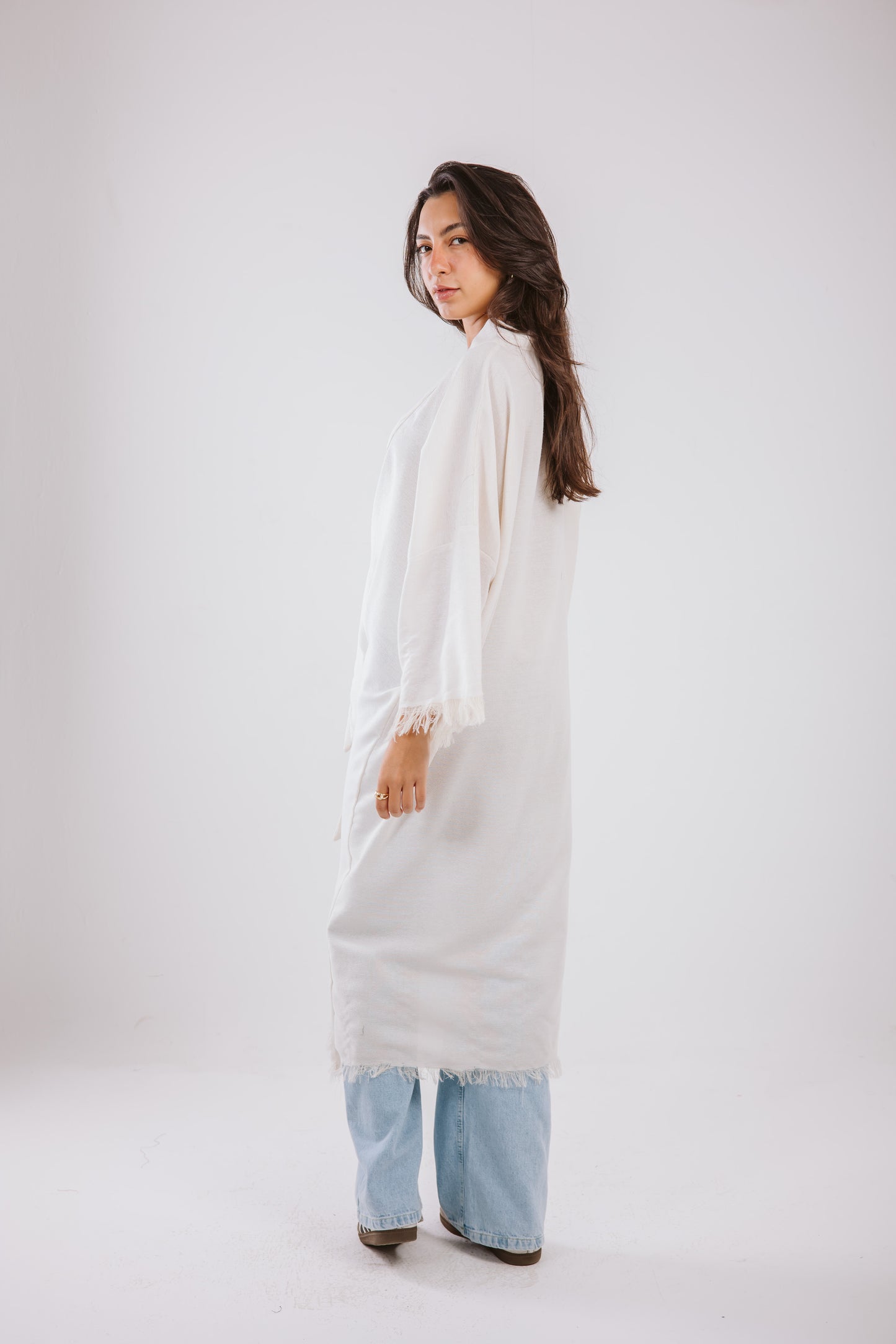 Fringes Cardigan in white
