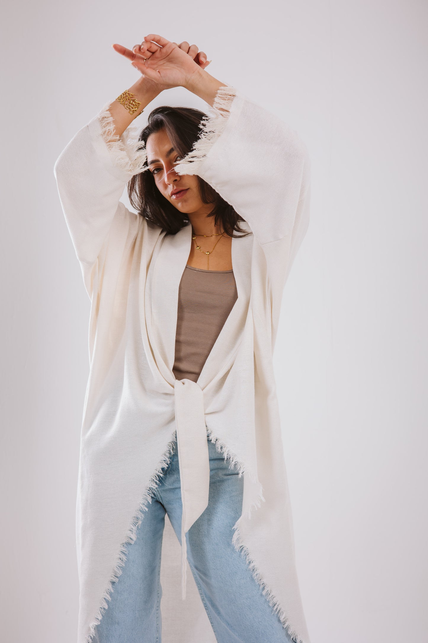 Fringes Cardigan in white