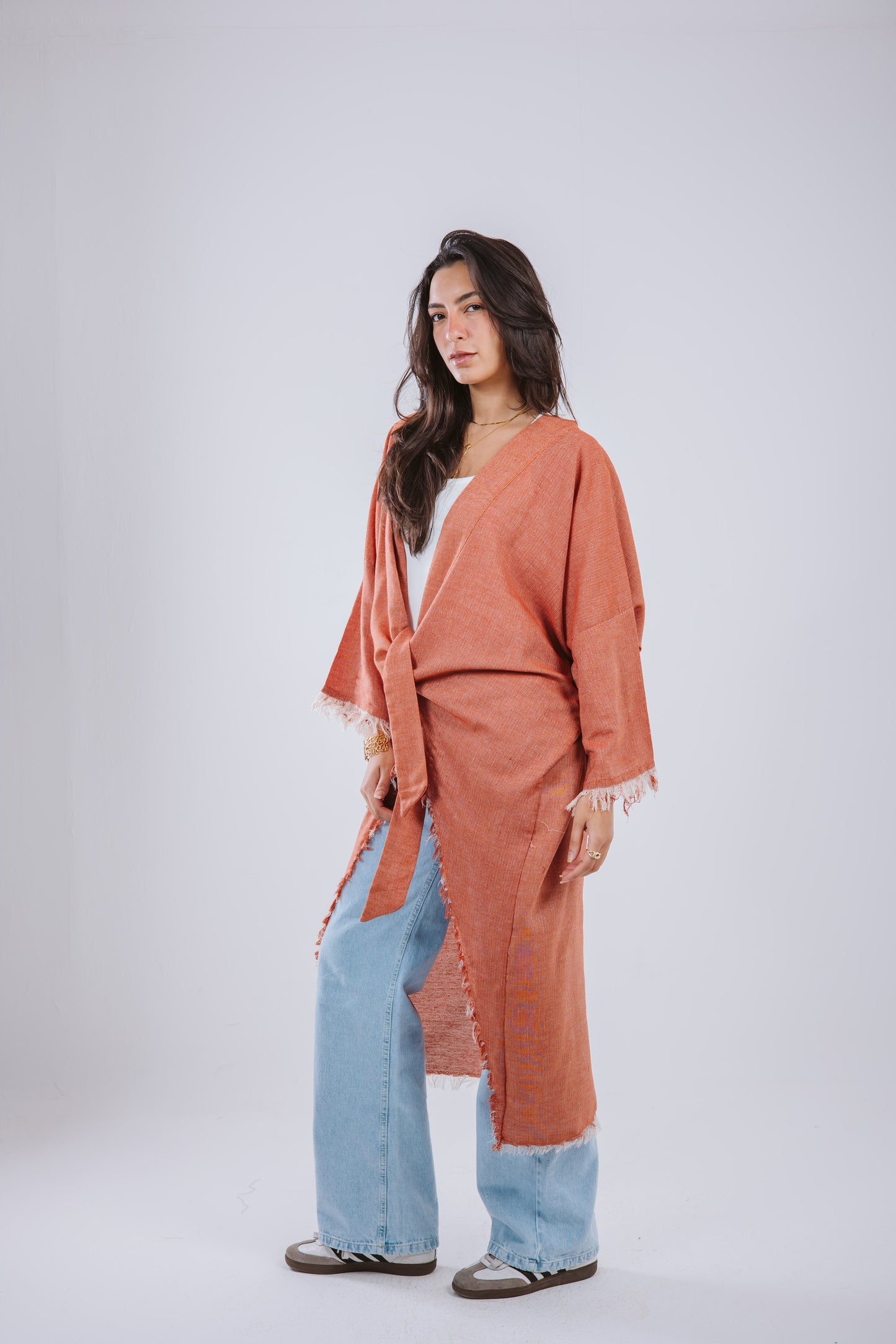 Fringes Cardigan in Coral