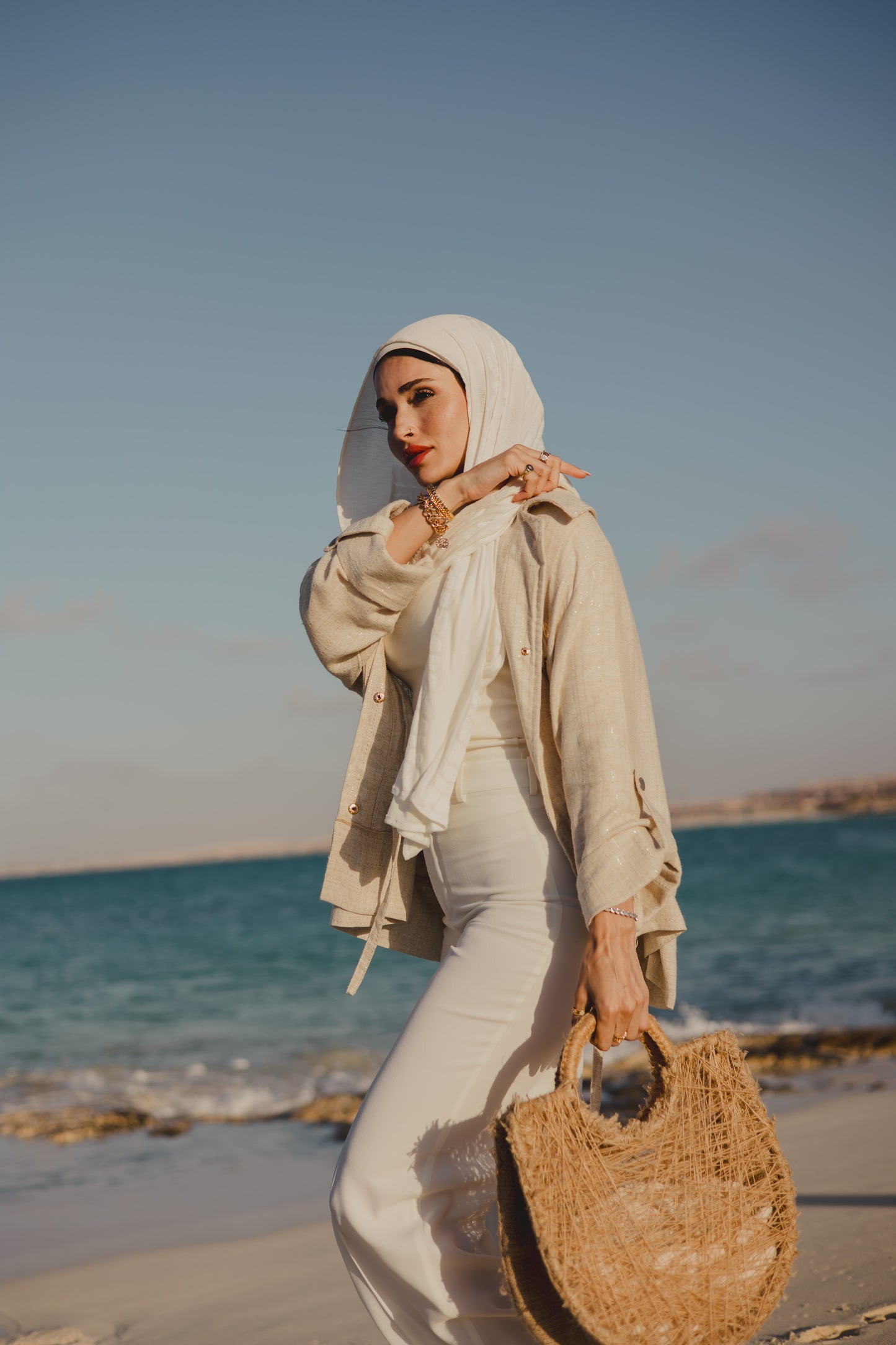 Tangle Tote Bag in Beige
