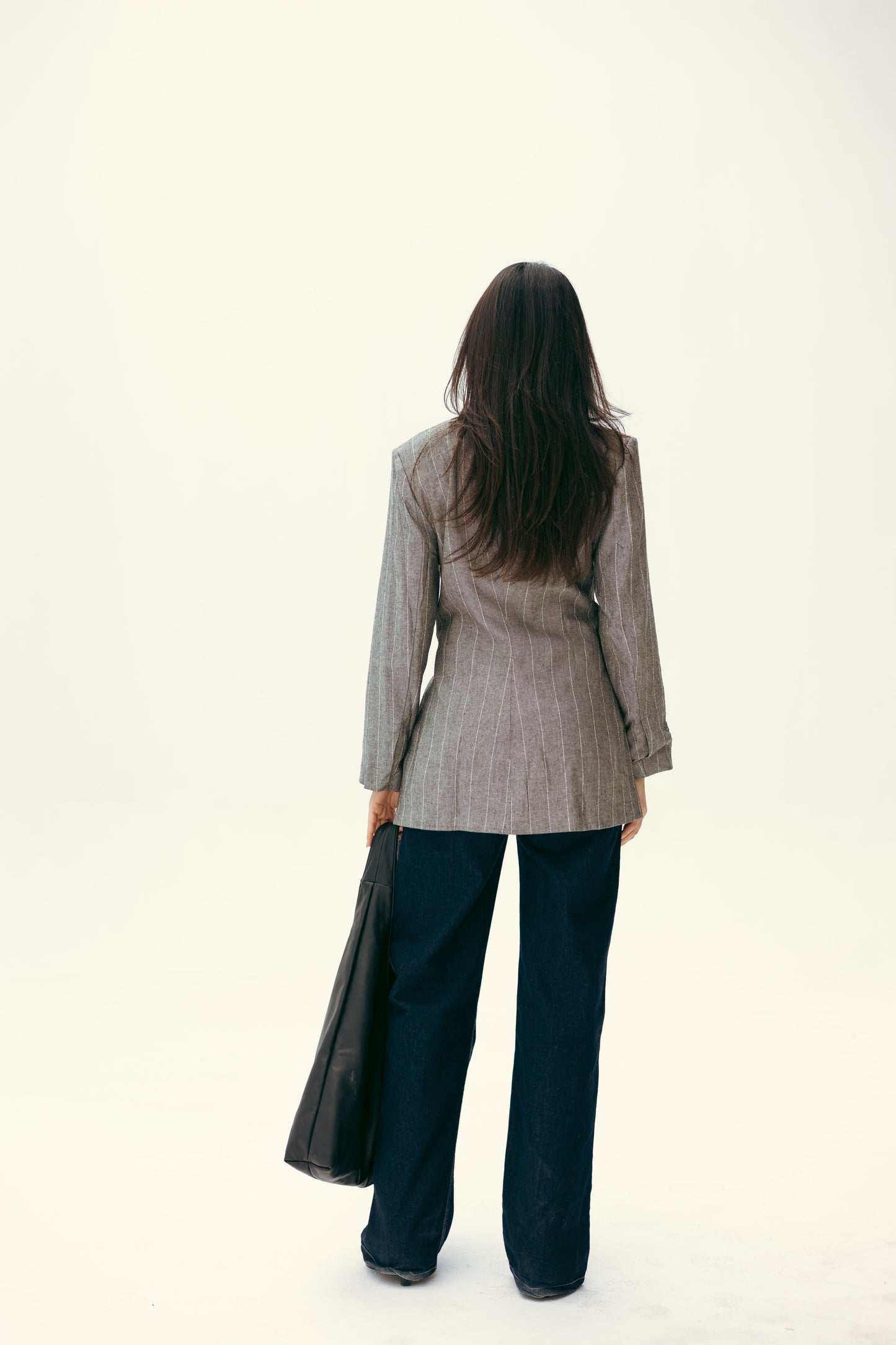 Side Lace up Blazer in grey