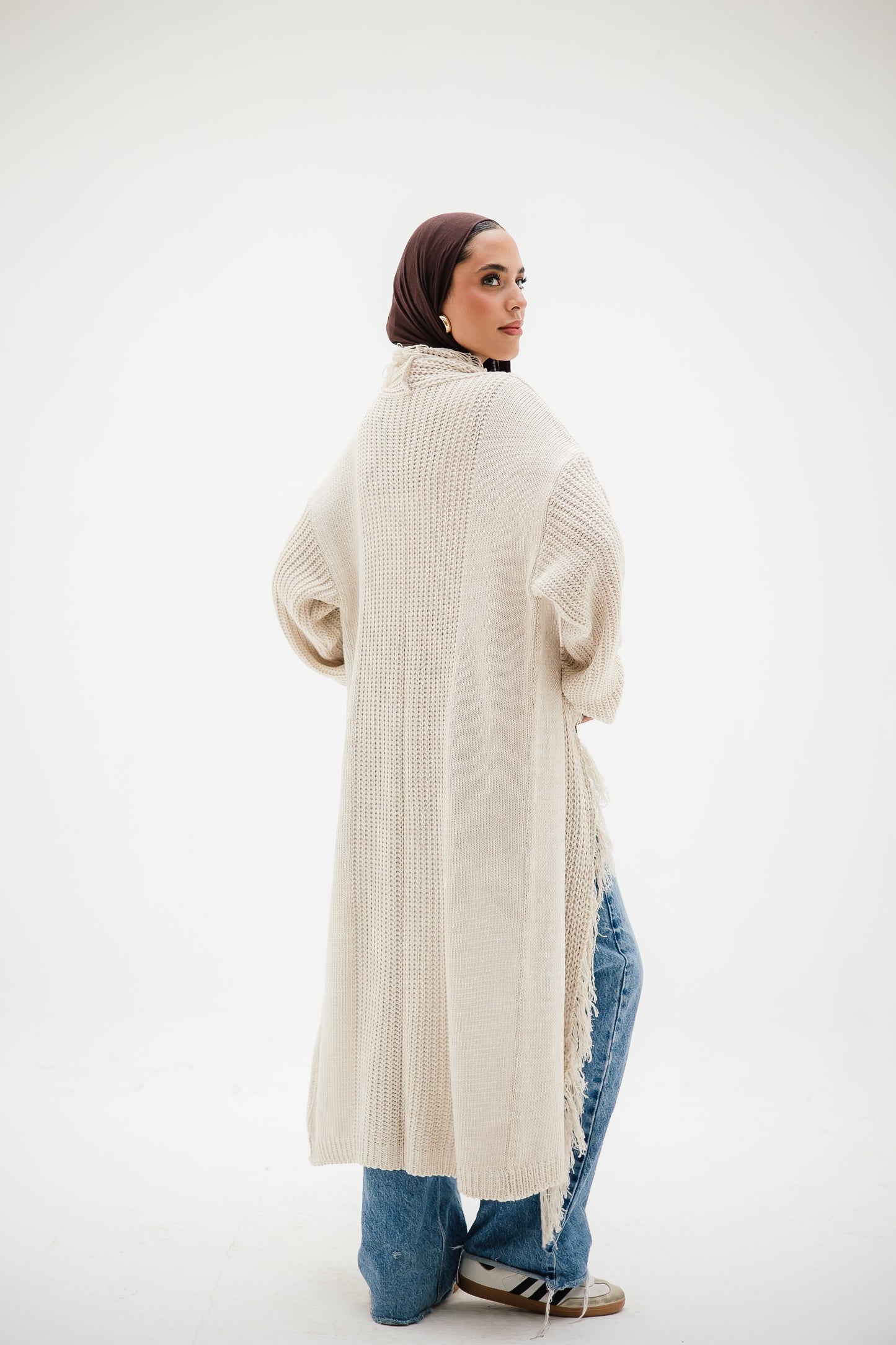 Free Spirit Fringe Cardigan in Offwhite