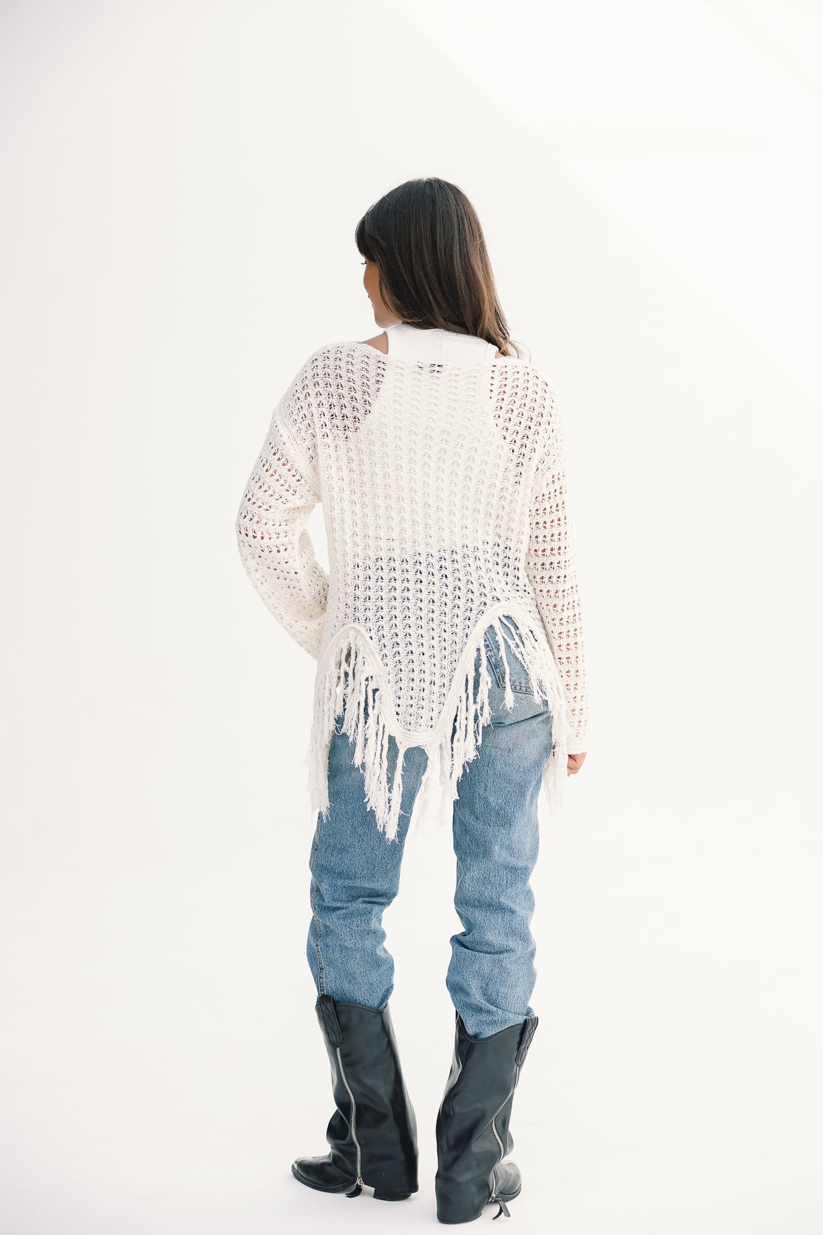 Fall Knit Top in Offwhite
