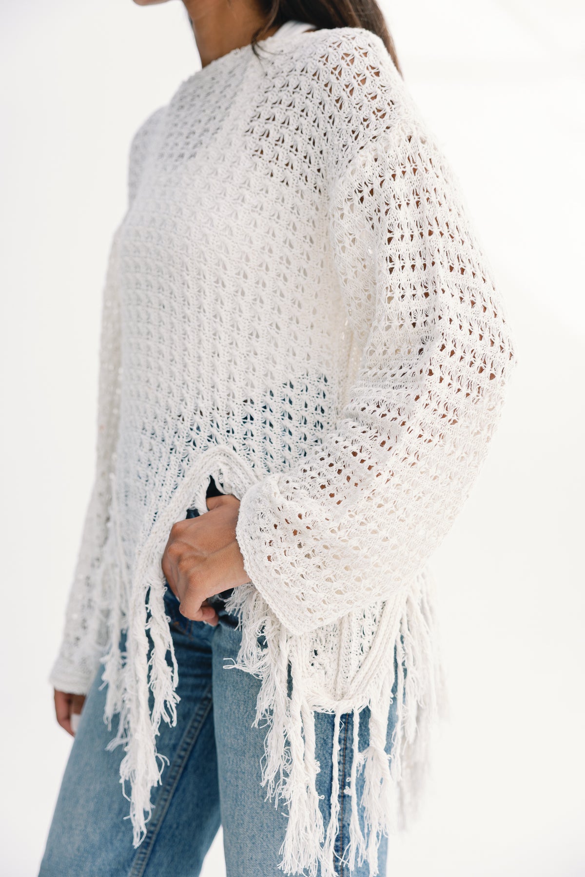 Fall Knit Top in Offwhite
