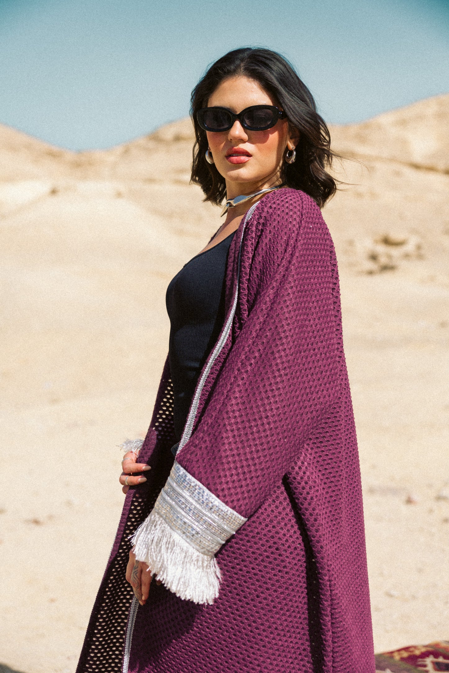Honey Comb Kaftan in Purple
