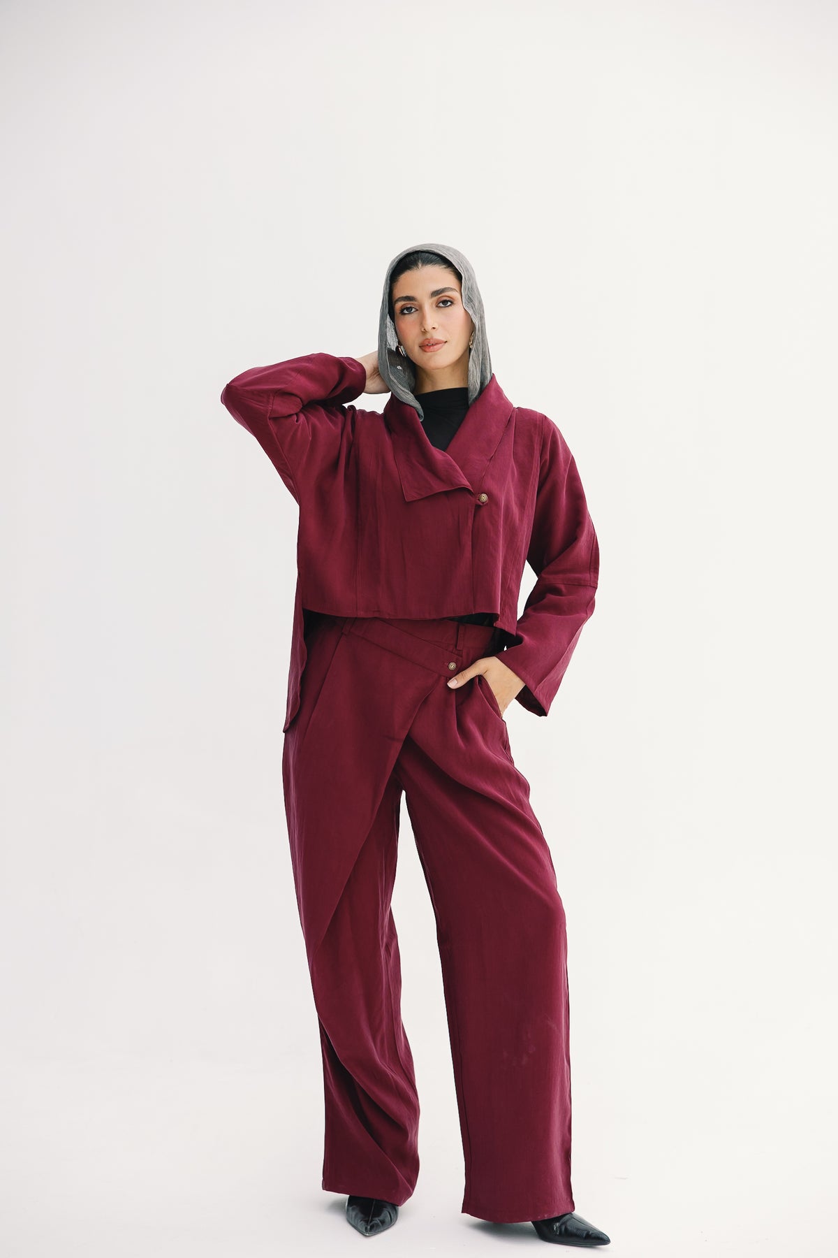 City Wrap Set in Burgundy