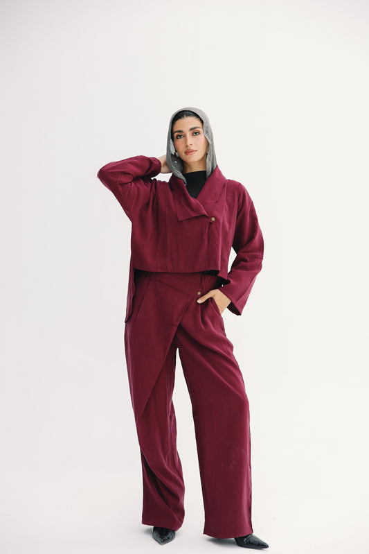City Wrap Set in Burgundy