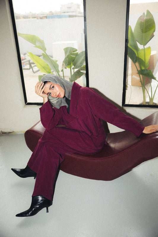 City Wrap Set in Burgundy