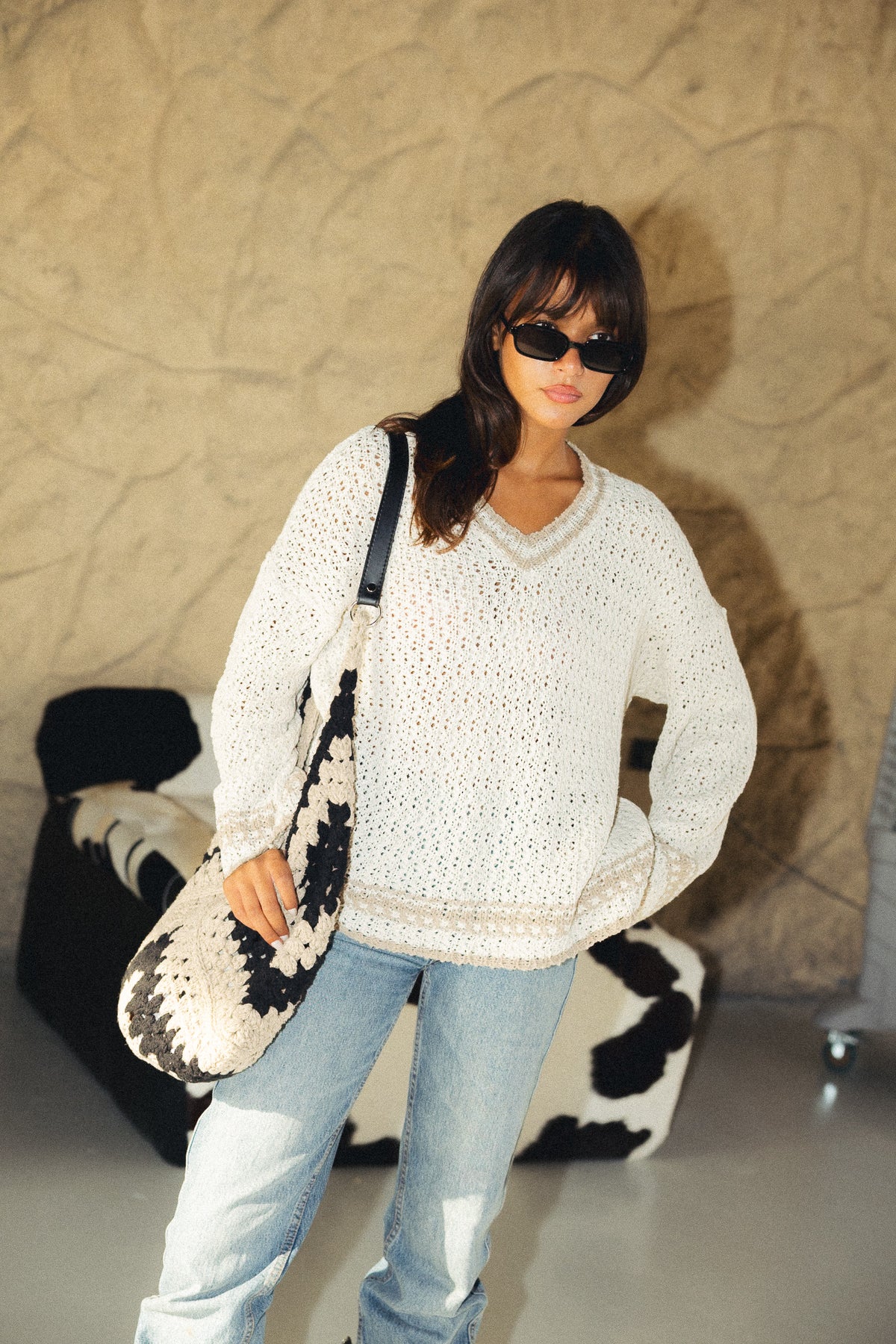 V neck knit