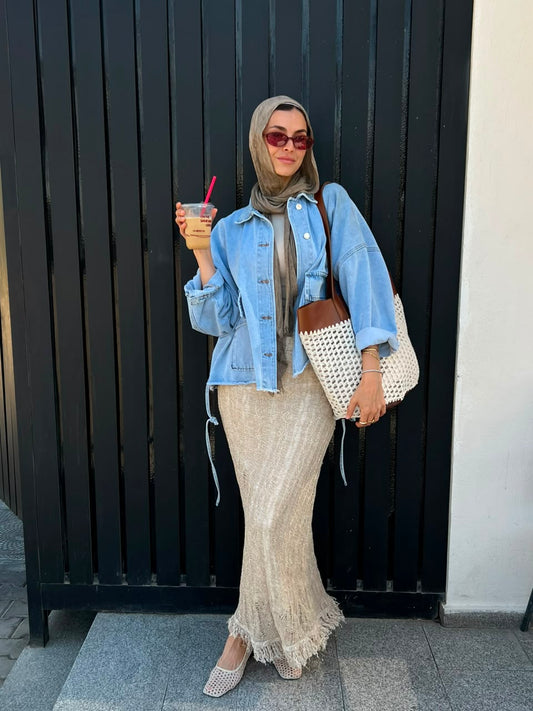 Sol Knit Skirt beige x gold