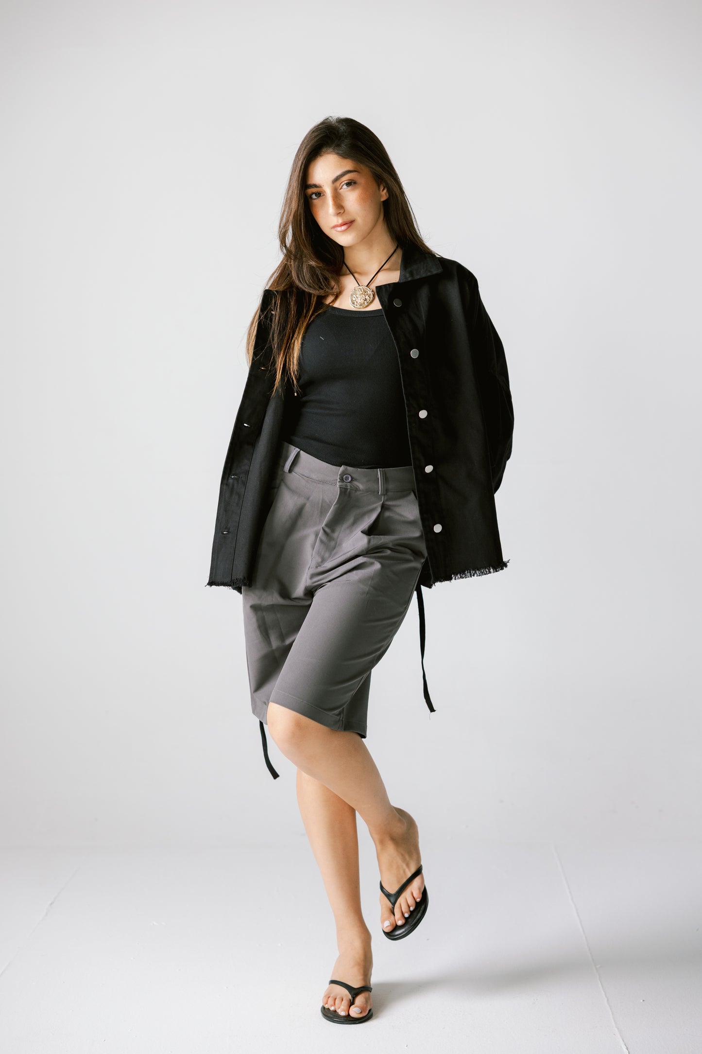 Gabardine jacket in Black