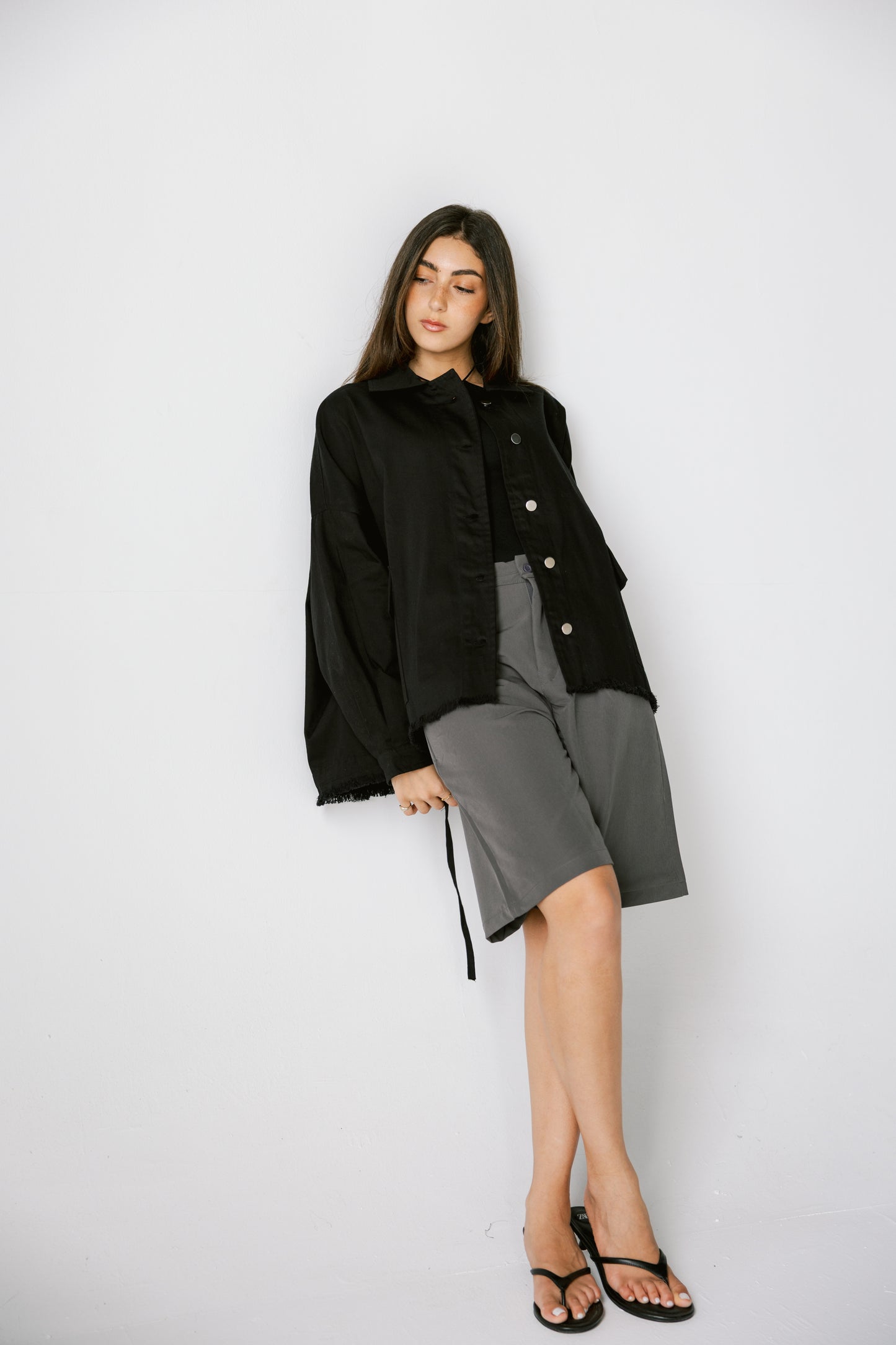 Gabardine jacket in Black