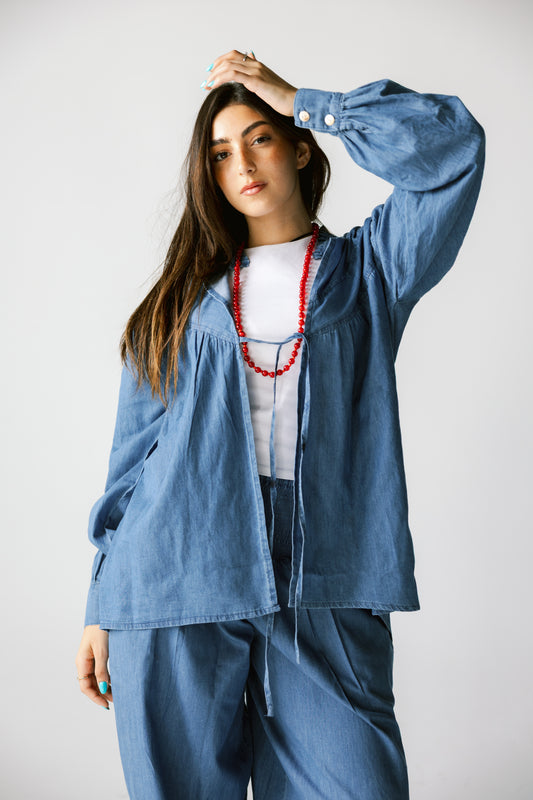 Breezy tencel denim top