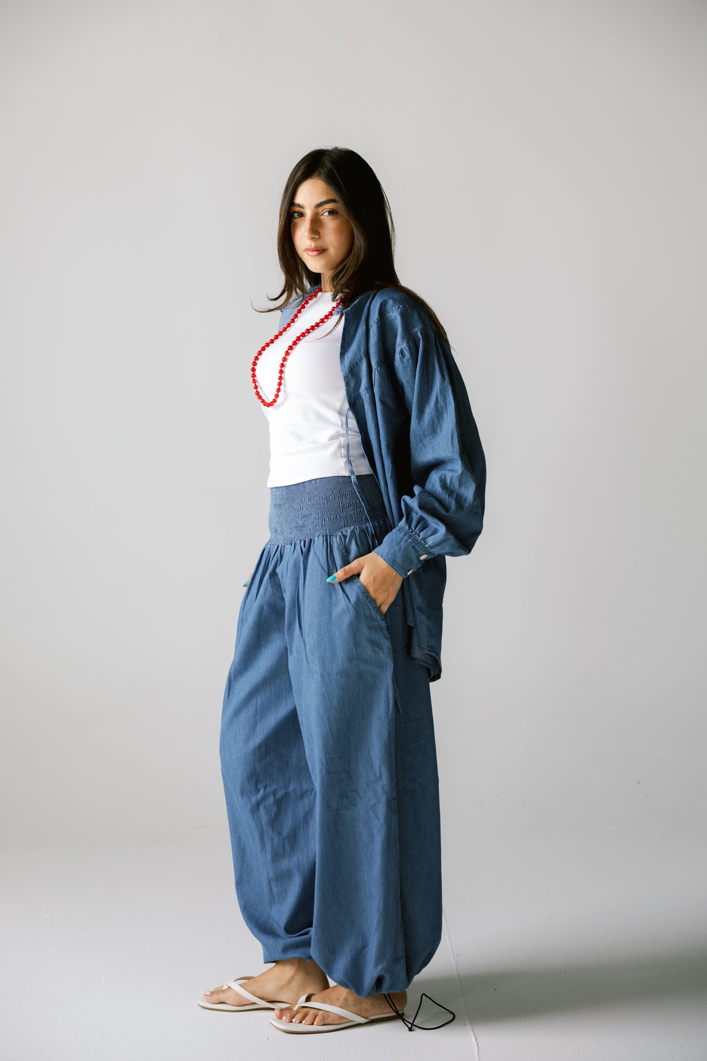 Breezy denim top