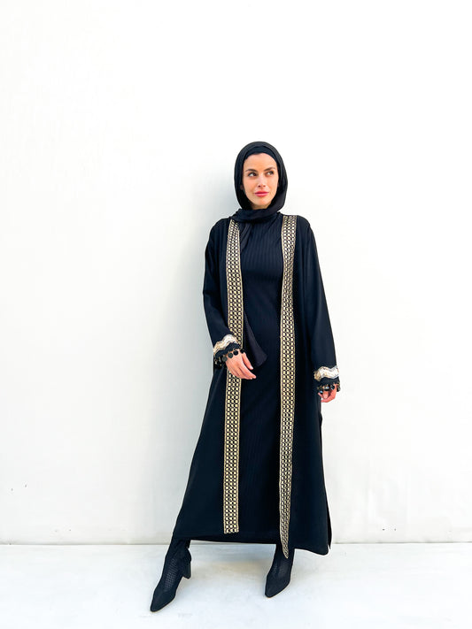Black goldiana kaftan